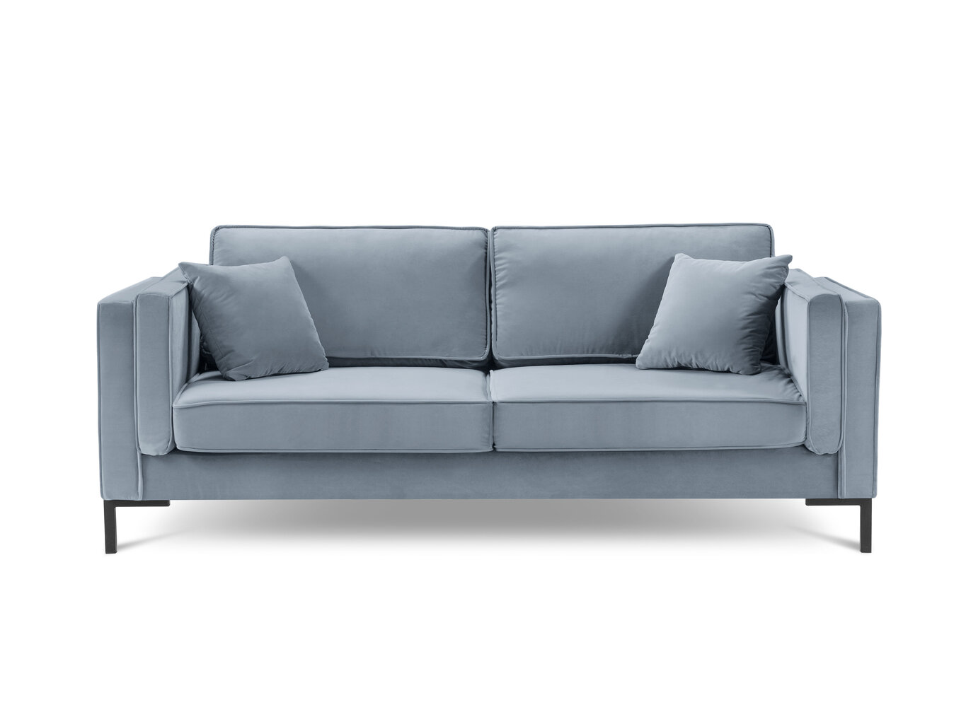 Trīsvietīgs dīvāns Luis 3, gaiši zils/melns cena un informācija | Dīvāni | 220.lv
