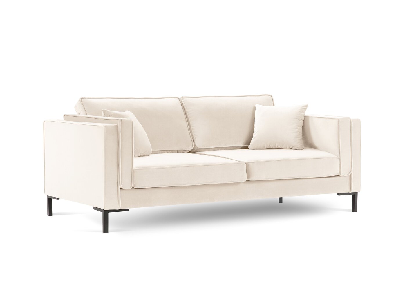 Trīsvietīgs dīvāns Luis 3, smilškrāsas/melns цена и информация | Dīvāni | 220.lv