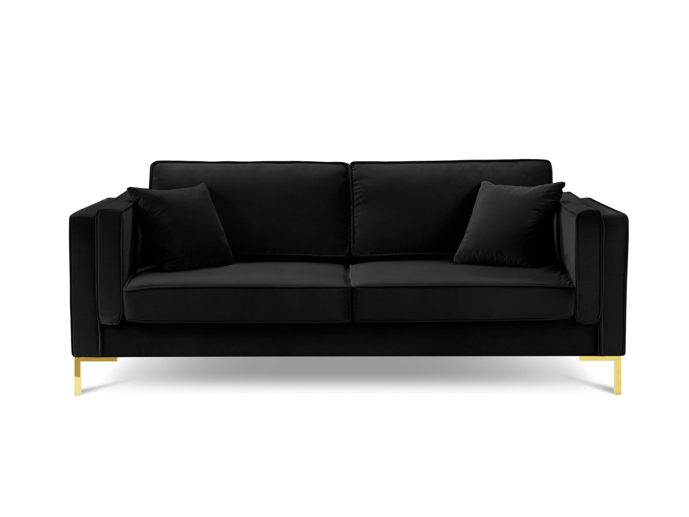 Trīsvietīgs dīvāns Luis 3, melns/zeltainas kr. цена и информация | Dīvāni | 220.lv