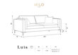 Trīsvietīgs dīvāns Luis 3, melns/zeltainas kr. цена и информация | Dīvāni | 220.lv