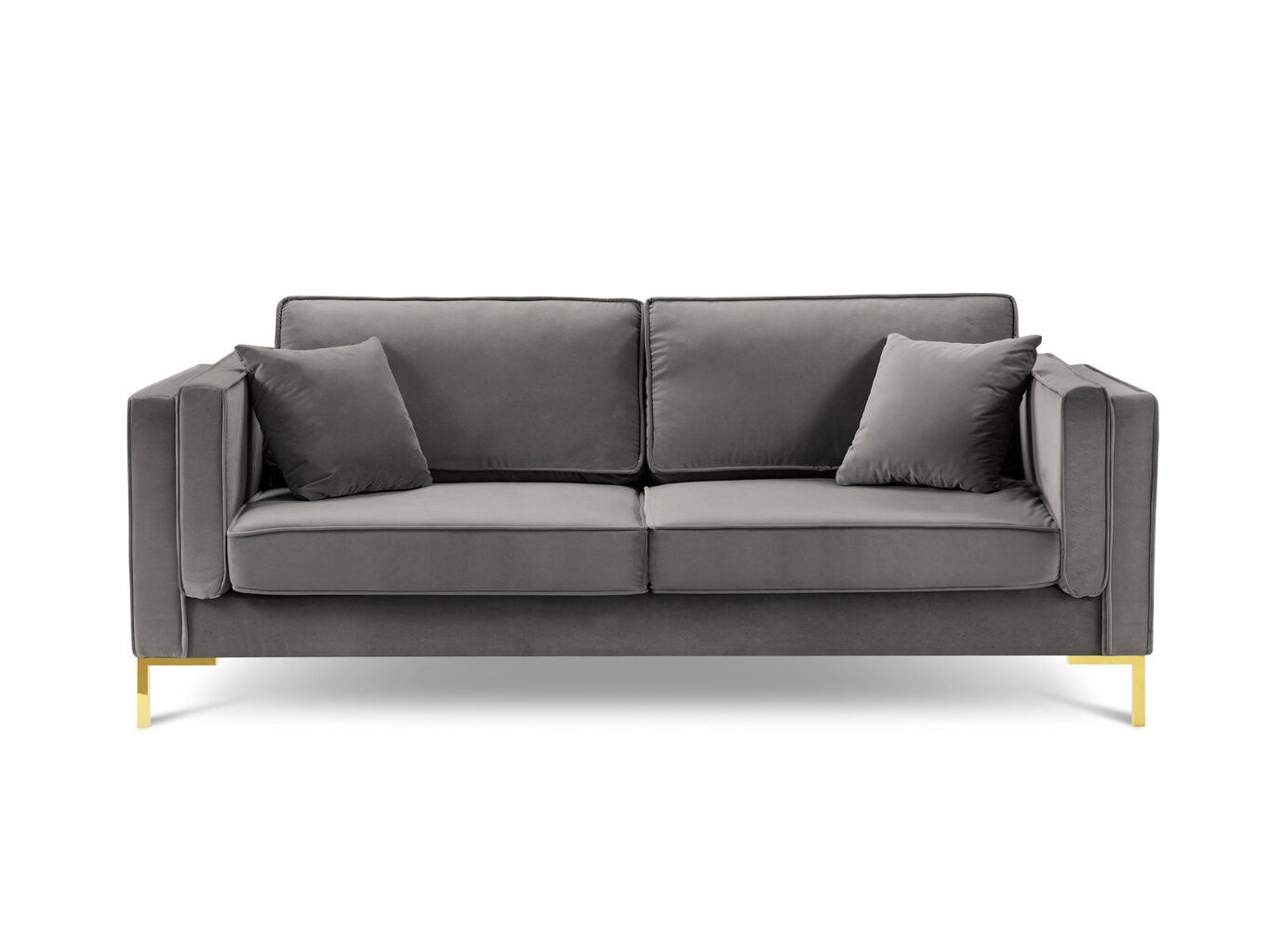 Trīsvietīgs dīvāns Luis 3, gaiši pelēks/zeltains cena un informācija | Dīvāni | 220.lv
