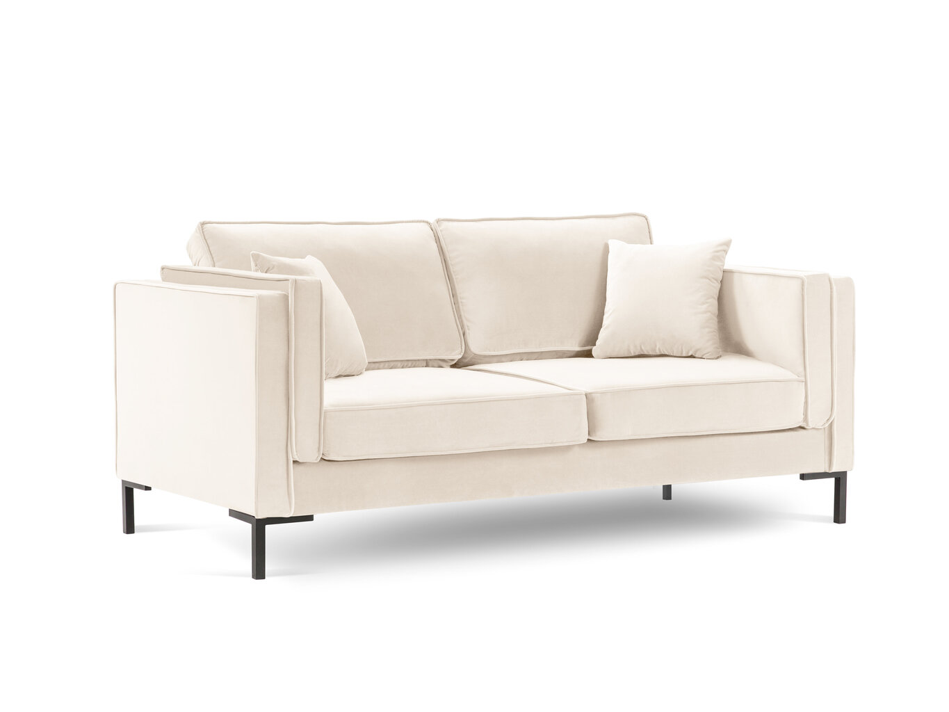 Divvietīgs dīvāns Luis 2, smilškrāsas/melns cena un informācija | Dīvāni | 220.lv