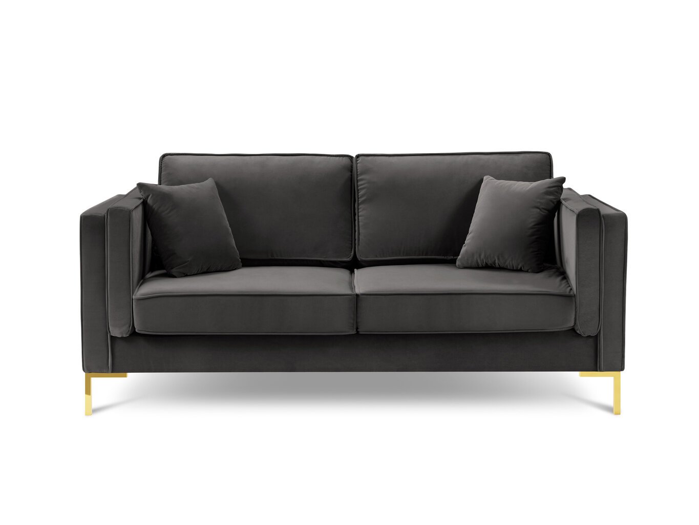 Divvietīgs dīvāns Luis 2, tumši pelēks/zeltainas kr. цена и информация | Dīvāni | 220.lv
