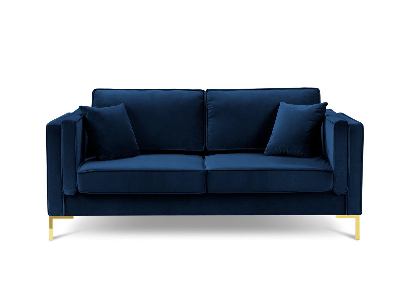 Divvietīgs dīvāns Luis 2, zils/zeltains cena un informācija | Dīvāni | 220.lv