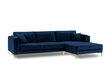 Stūra dīvāns Luis 5, zils/zelts cena un informācija | Dīvāni | 220.lv