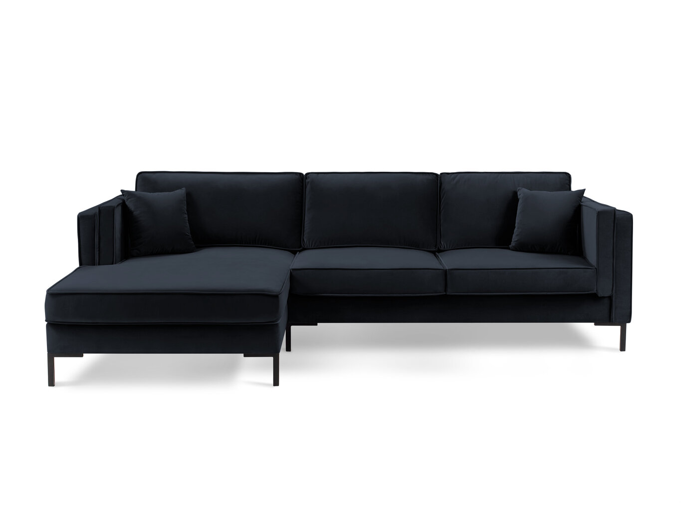 Stūra dīvāns Luis 5, tumši zils/melns cena un informācija | Dīvāni | 220.lv