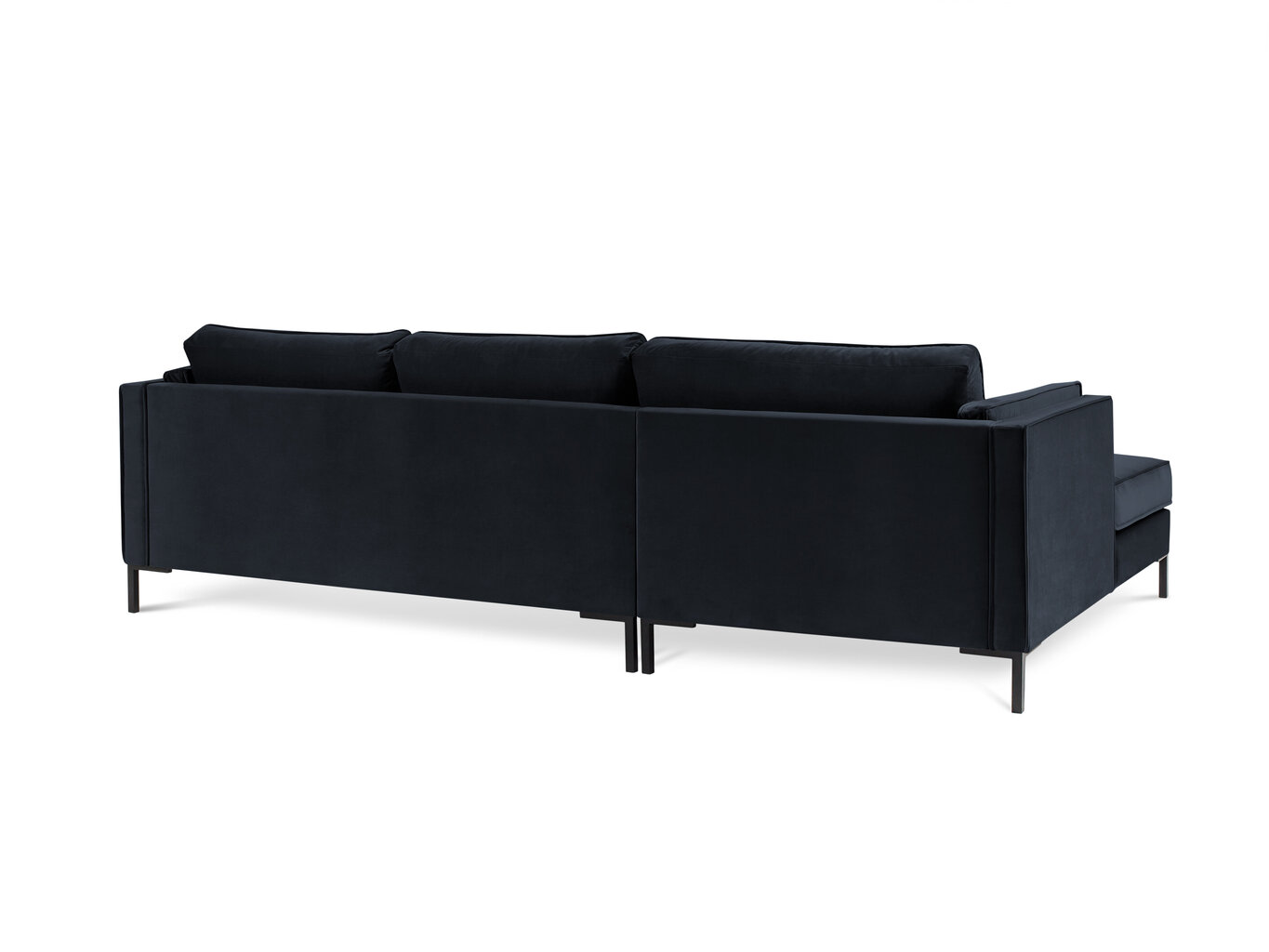 Stūra dīvāns Luis 5, tumši zils/melns cena un informācija | Dīvāni | 220.lv