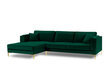 Kreisās puses stūra dīvāns Luis 5, zaļš/zeltains cena un informācija | Dīvāni | 220.lv
