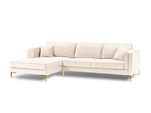 Kreisās puses stūra dīvāns Luis 5, balts/zeltains цена и информация | Диваны | 220.lv
