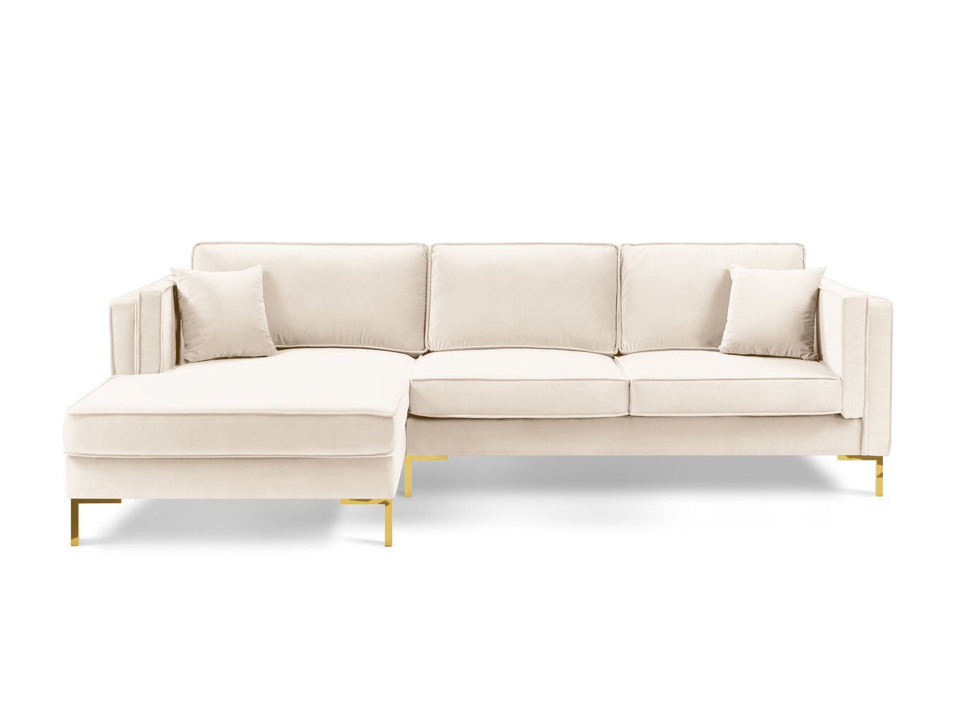 Kreisās puses stūra dīvāns Luis 5, balts/zeltains cena un informācija | Dīvāni | 220.lv