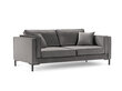 Trīsvietīgs dīvāns Luis 3, gaiši pelēks/melns cena un informācija | Dīvāni | 220.lv