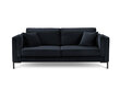 Trīsvietīgs dīvāns Luis 3, tumši zils/melns cena un informācija | Dīvāni | 220.lv