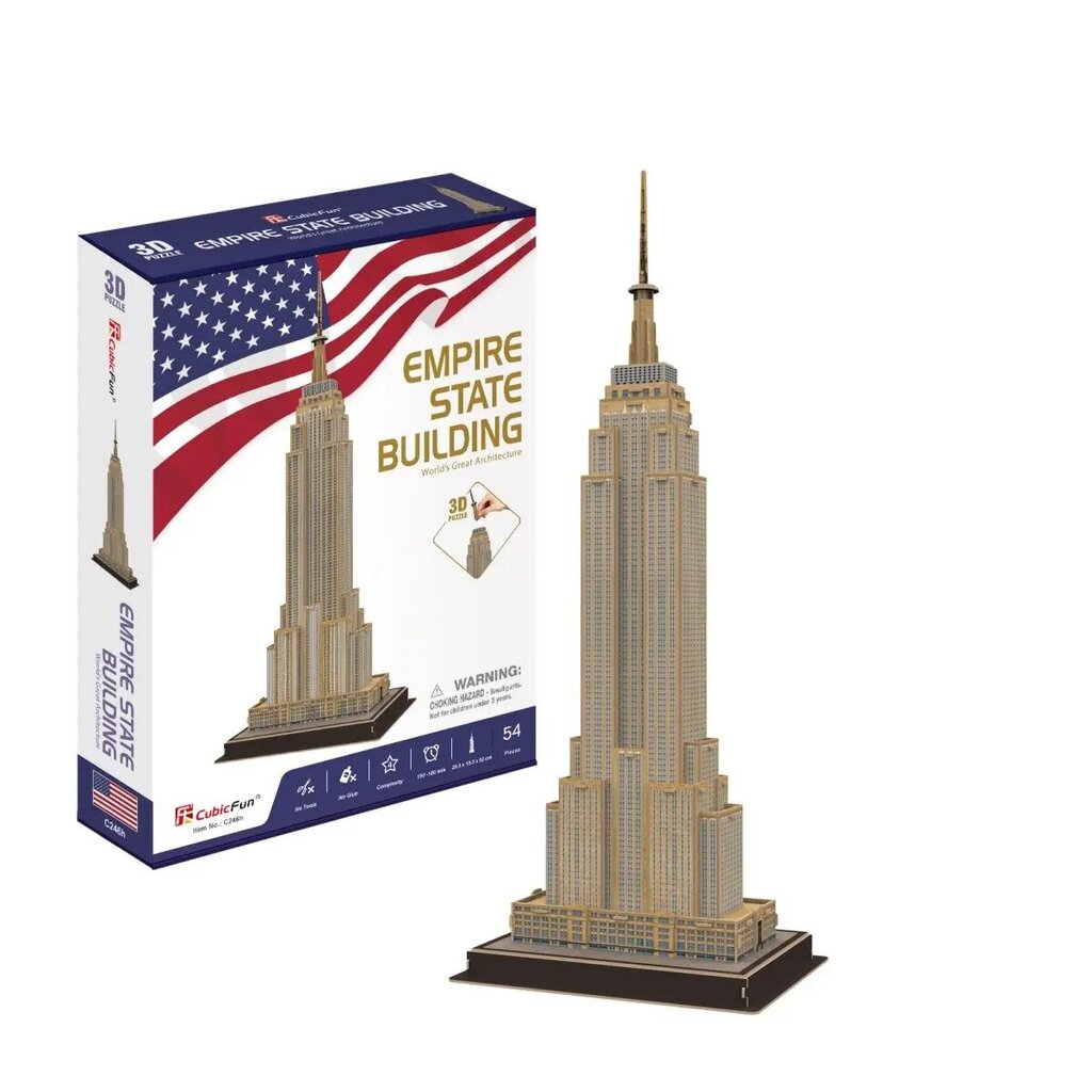 3D Puzzle Empire State Building 54 gabali cena un informācija | Puzles, 3D puzles | 220.lv