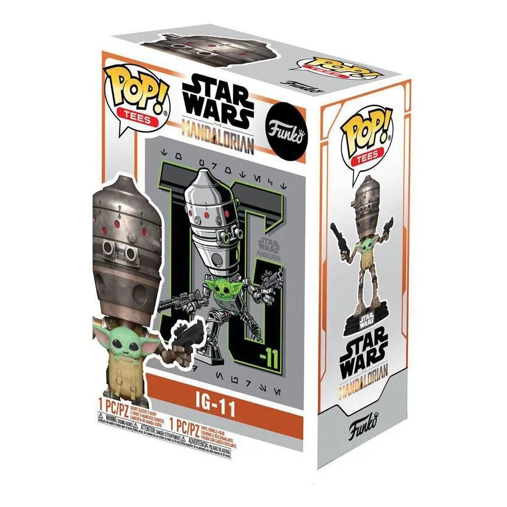 Star Wars Mandalorian POP! & Tee Box IG-11 ar bērnu soma izmērs S 51318 cena un informācija | T-krekli sievietēm | 220.lv