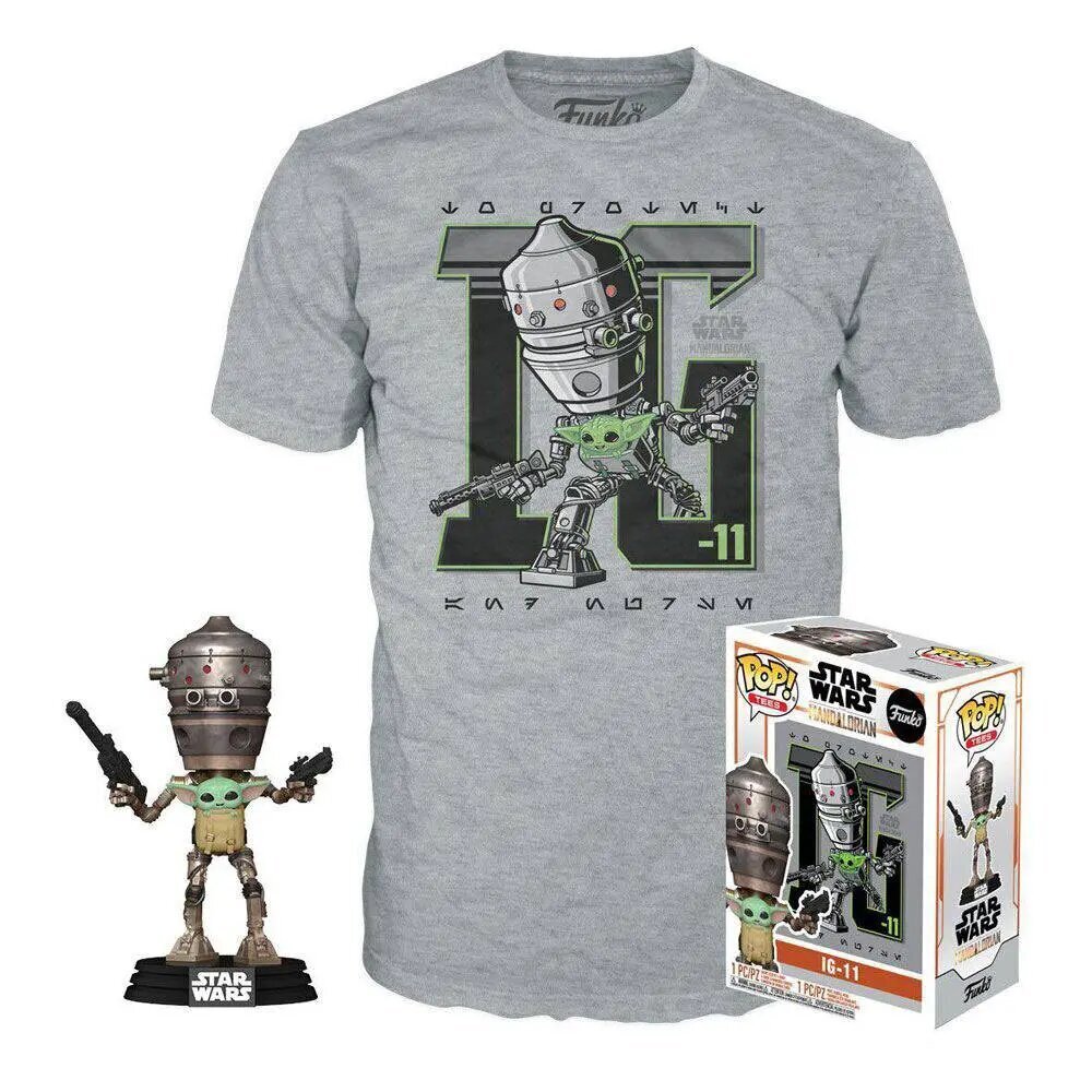 Star Wars Mandalorian POP! & Tee Box IG-11 ar bērnu soma izmērs S 51318 cena un informācija | T-krekli sievietēm | 220.lv