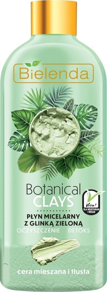 Micelārais ūdens taukainai ādai Bielenda Botanical Clays Vegan Micellar Liquid Oily Skin, 500 ml cena un informācija | Sejas ādas kopšana | 220.lv