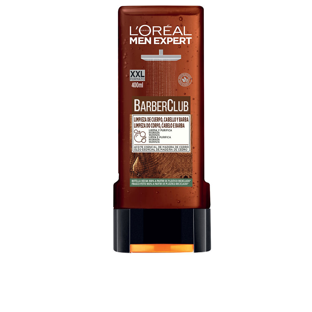 Mitrinoša Dušas Želeja L'Oreal Make Up Men Expert Barber Club tīrītājs (400 ml) цена и информация | Dušas želejas, eļļas | 220.lv