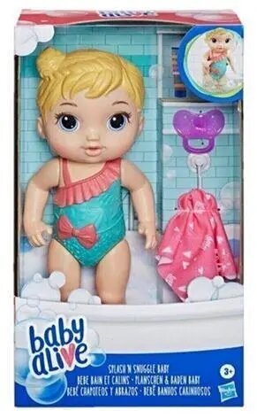 Hasbro Baby Alive: Splash n Pieglausties Baby (Blondīne) (E8721) cena un informācija | Rotaļlietas meitenēm | 220.lv