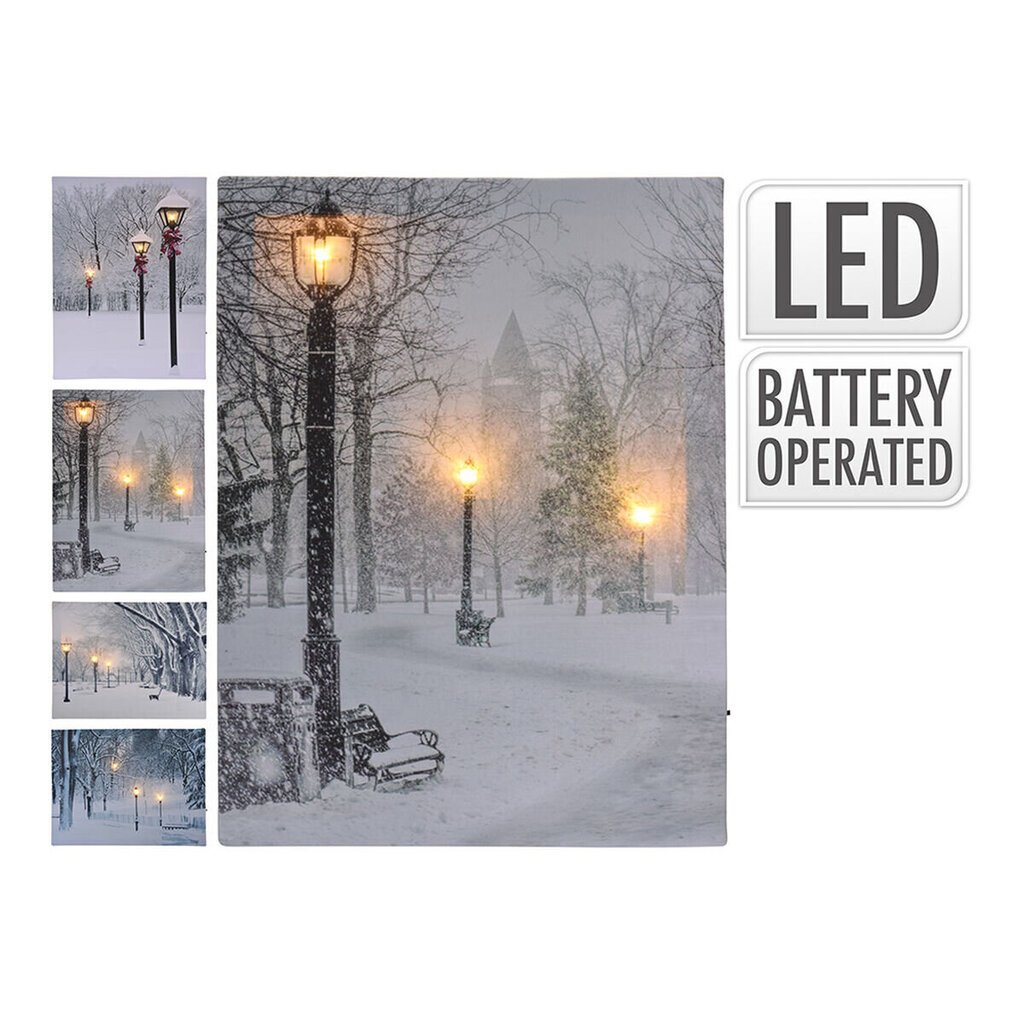 Glezna LED Licht Sniegputenis Ielas lampa (30 x 40 cm) cena un informācija | Ziemassvētku dekorācijas | 220.lv
