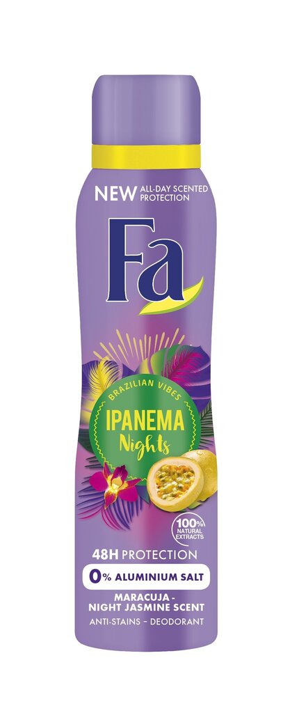 Fa Ipanema Night izsmidzināts dezodorants, 150 ml, 3 iepakojuma komplekts cena un informācija | Dezodoranti | 220.lv