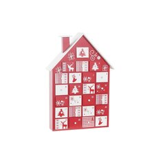 Рождественский календарь DKD Home Decor дом с ящиками, 27 x 7 x 38 см цена и информация | Рождественские украшения | 220.lv
