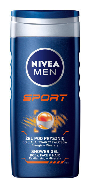 Nivea Men Sport dušas želeja vīriešiem, 250 ml, 6 iepakojuma komplekts cena un informācija | Dušas želejas, eļļas | 220.lv