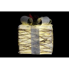 Dekoratīvās Kastes Komplekts DKD Home Decor Balts LED Rotangpalma (25 x 25 x 28 cm) cena un informācija | Ziemassvētku dekorācijas | 220.lv