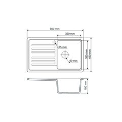 Раковина гранитная LEMON, цвет графит цена и информация | Раковины на кухню | 220.lv