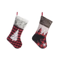 Рождественский носок DKD Home Decor «Медведь», 27 x 2 x 48 см, 2 шт. цена и информация | Рождественские украшения | 220.lv