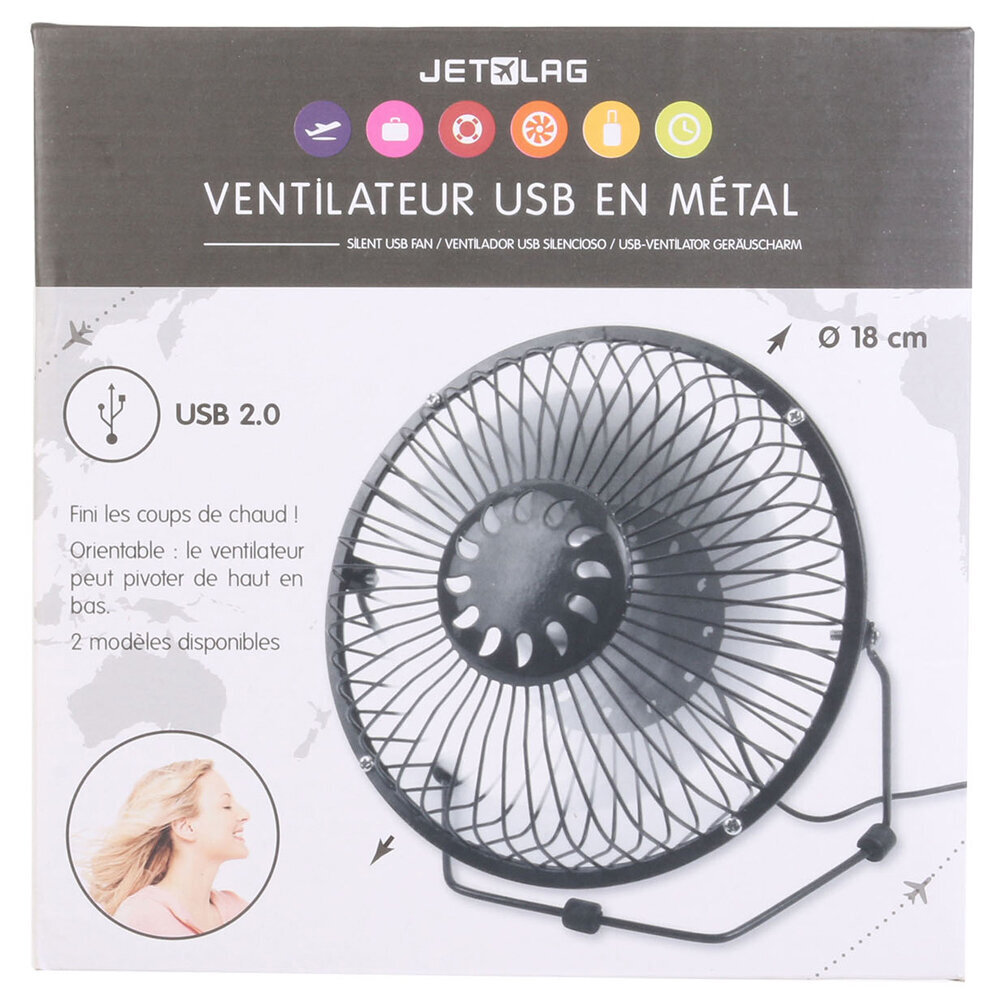 USB Ventilators Jet Lag, 18 cm, balts cena un informācija | Ventilatori | 220.lv