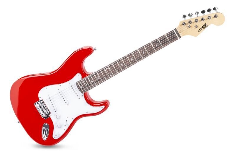 MAX GigKit elektriskās ģitāras komplekts ar ģitāras statīvu - Red cena un informācija | Ģitāras | 220.lv