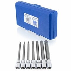 7 TORX galvu komplekts S 3/8 T25-T60 cena un informācija | Rokas instrumenti | 220.lv