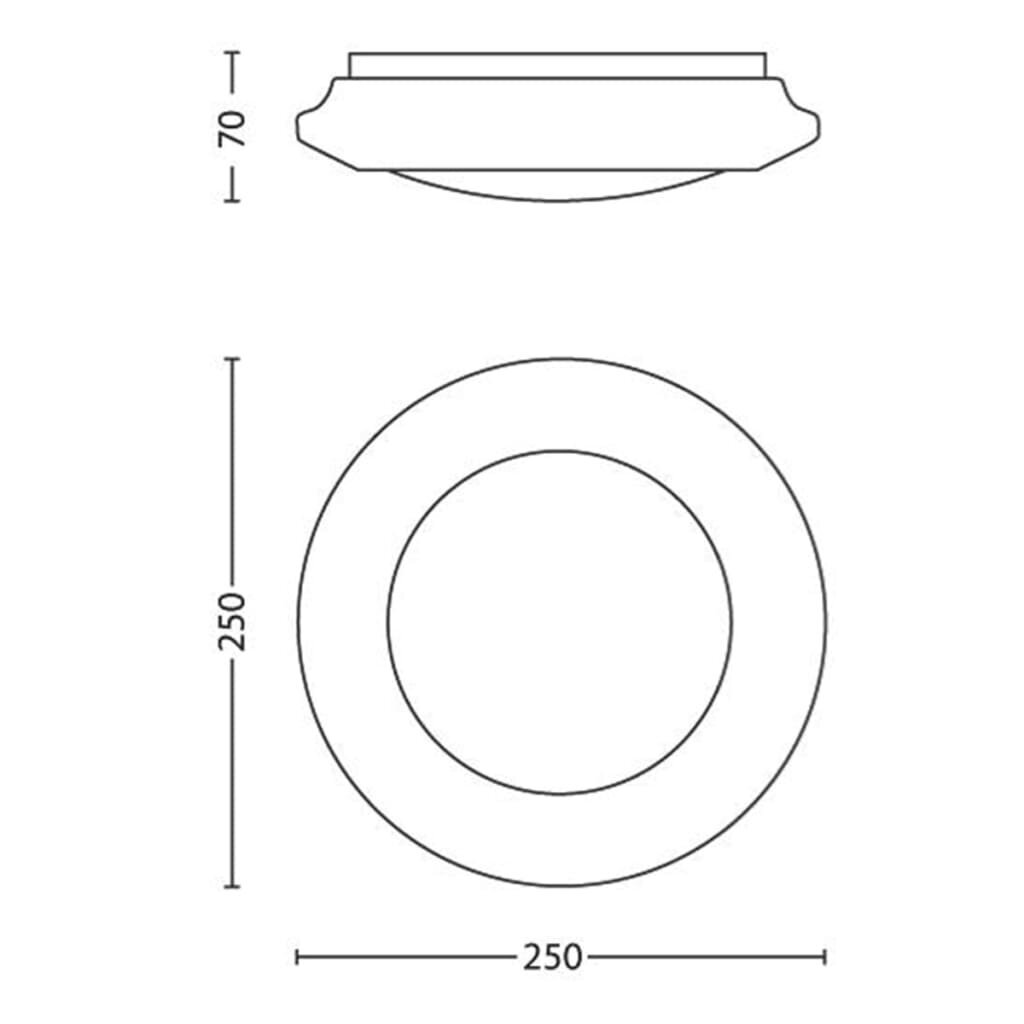 Griestu gaismas Philips Cinnabar Ø 25 cm Balts Plastmasa 6 W (4000 K) cena un informācija | Griestu lampas | 220.lv