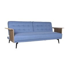 Izvelkams dīvāns DKD Home Decor Melns Zils Metāls Brūns Poliesters Eikalipta koksne (203 x 87 x 81 cm) cena un informācija | Dīvāni | 220.lv