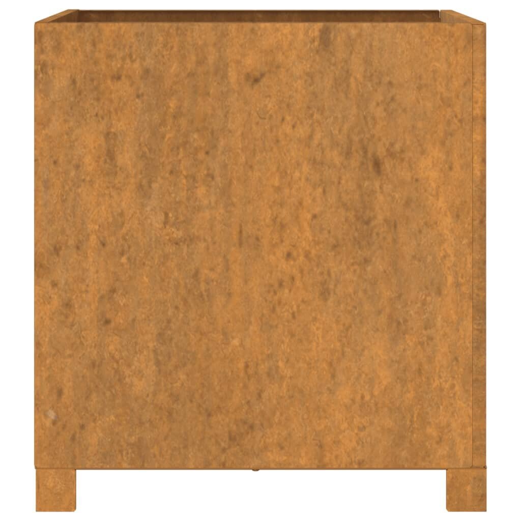 vidaXL puķu kaste ar kājām, rūsas krāsā, 49x47x50 cm, kortena tērauds cena un informācija | Balkona kastes | 220.lv