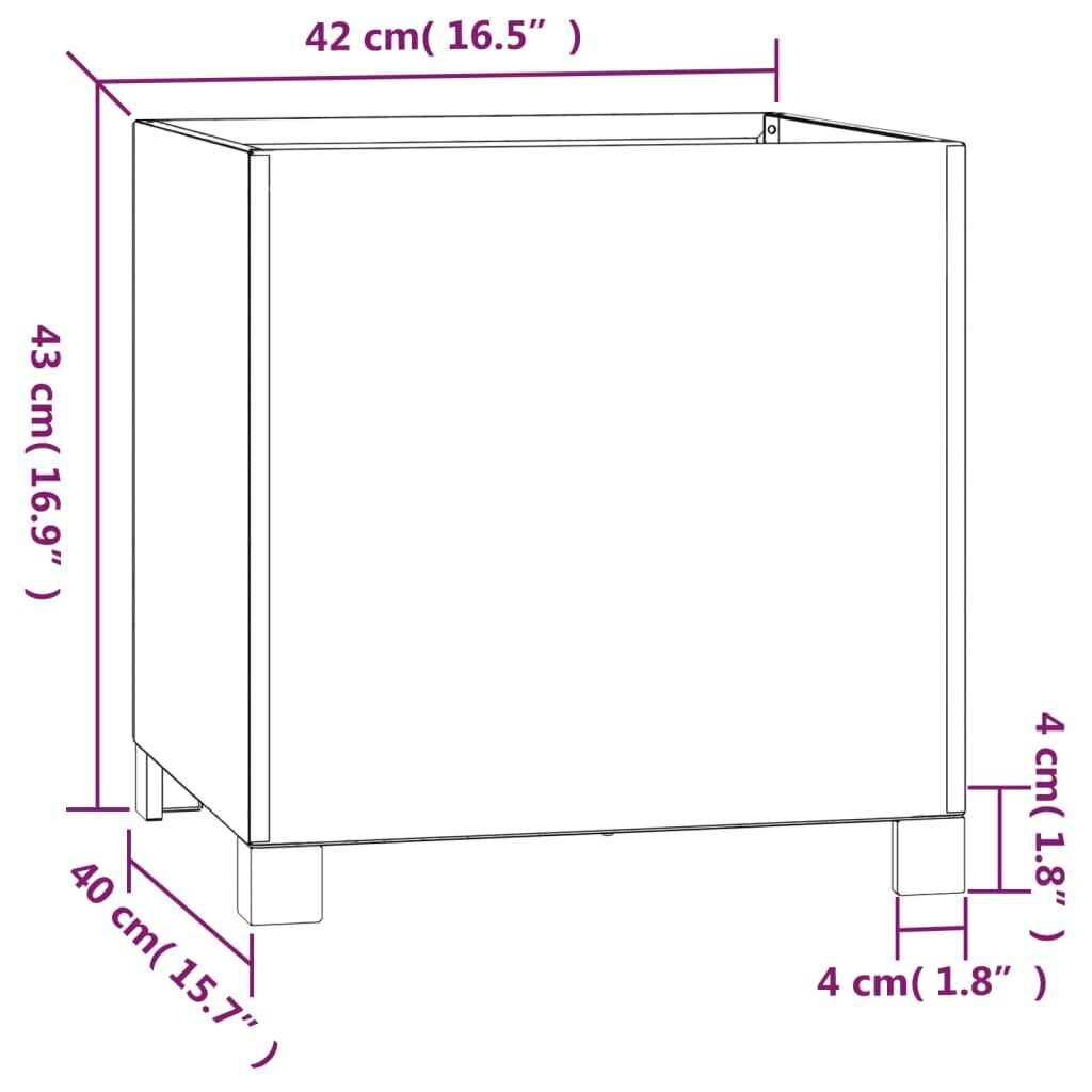 vidaXL puķu kastes ar kājām, 2 gb., rūsas, 42x40x43cm, kortena tērauds cena un informācija | Balkona kastes | 220.lv