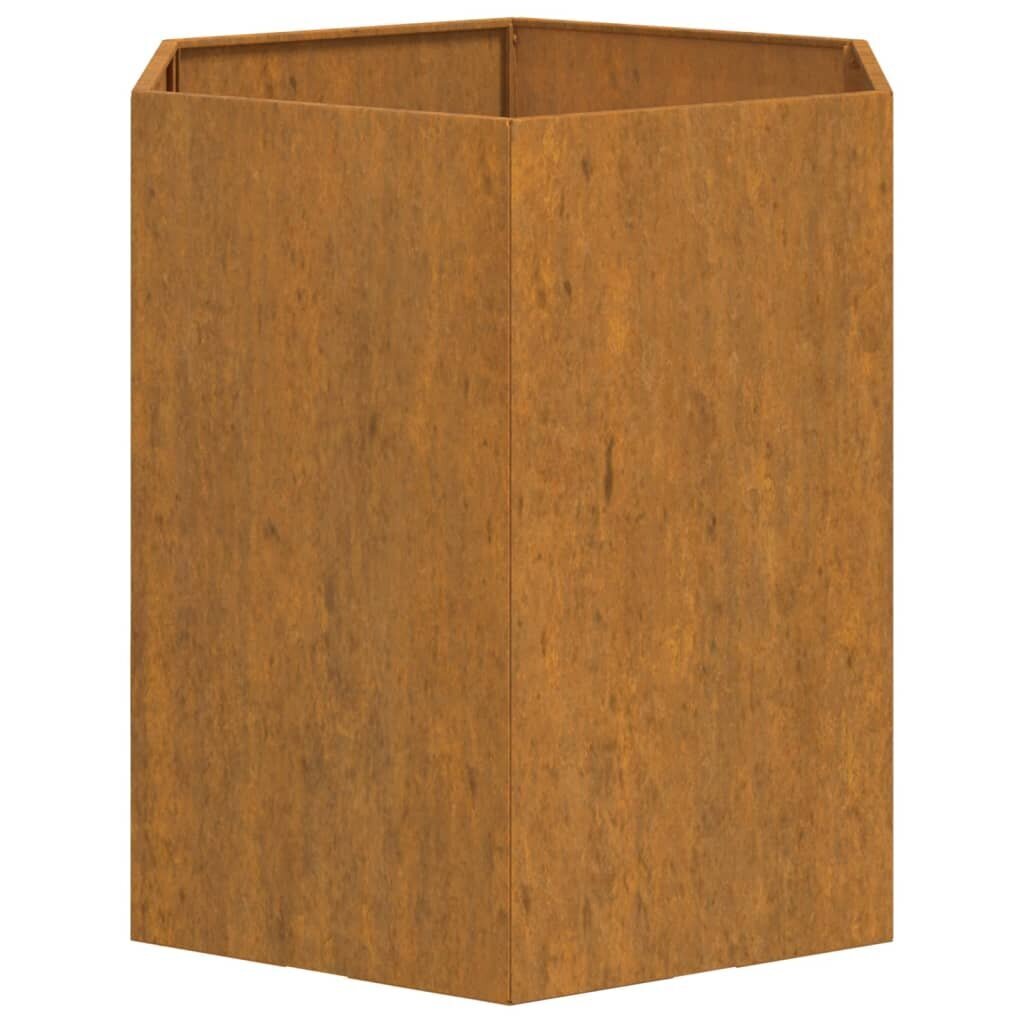 vidaXL dārza puķu kaste, rūsas krāsā, 40x40x45 cm, kortena tērauds cena un informācija | Balkona kastes | 220.lv