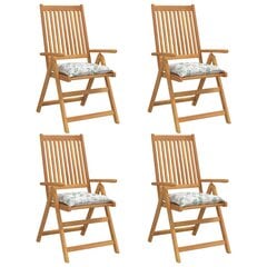 vidaXL dārza krēslu matrači, 4 gab., 50x50x7 cm, audums, lapu apdruka cena un informācija | Krēslu paliktņi | 220.lv