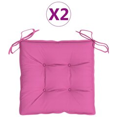 vidaXL krēslu matrači, 2 gab., rozā, 50x50x7 cm, audums cena un informācija | Krēslu paliktņi | 220.lv