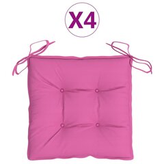 vidaXL dārza krēslu spilveni, 4 gab., rozā, 40x40x7 cm, audums цена и информация | Подушки, наволочки, чехлы | 220.lv