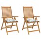 vidaXL dārza krēslu matrači, 2 gab., 40x40x7 cm, audums, lapu apdruka cena un informācija | Krēslu paliktņi | 220.lv