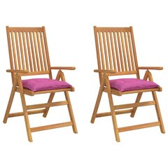 vidaXL dārza krēslu matrači, 2 gab., rozā, 40x40x7 cm, audums cena un informācija | Krēslu paliktņi | 220.lv