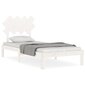 vidaXL gultas rāmis ar galvgali, balts, masīvkoks, 90x200 cm cena un informācija | Gultas | 220.lv