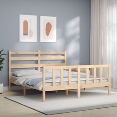 vidaXL gultas rāmis ar galvgali, 160x200 cm, masīvkoks цена и информация | Кровати | 220.lv