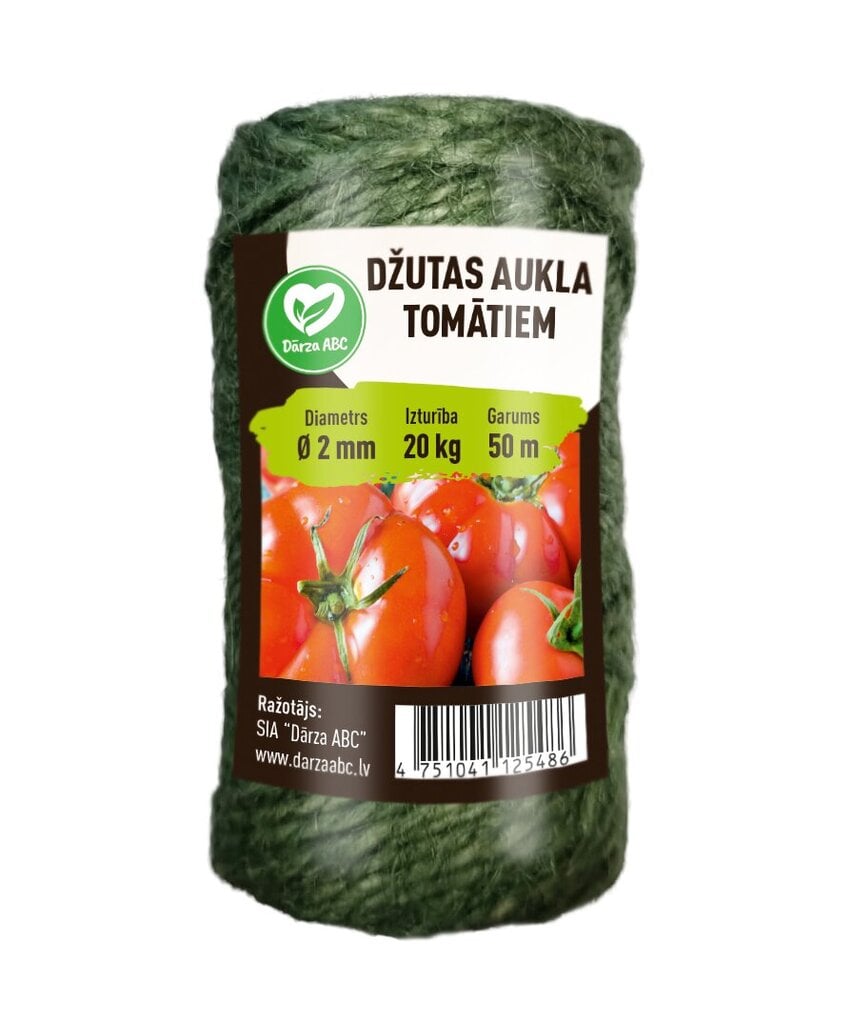 Džutas aukla tomātiem, 100g/50m, zaļš cena un informācija | Dārza instrumenti | 220.lv