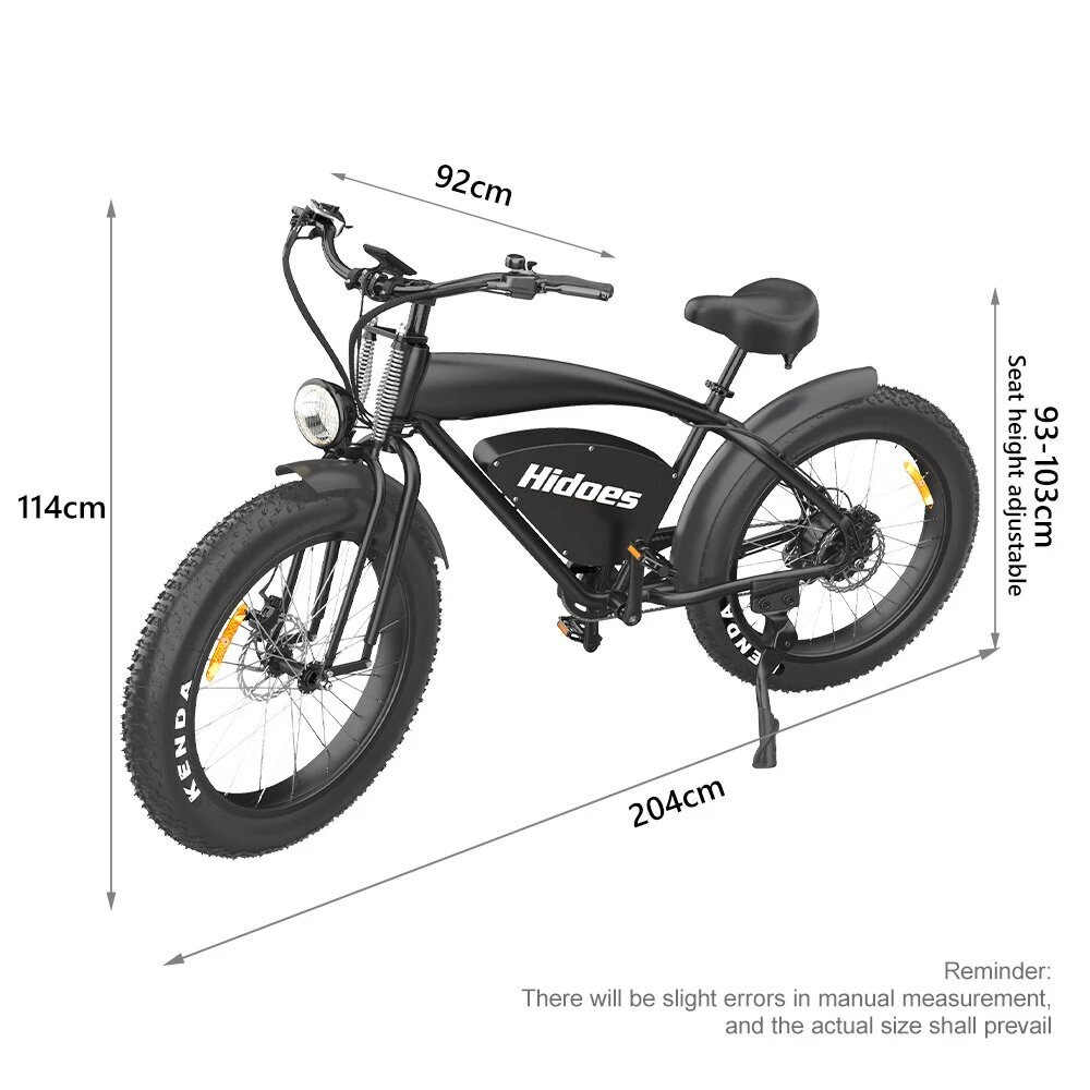 Elektriskais velosipēds Hidoes B3, 26", melns, 1200W, 17,5Ah cena un informācija | Elektrovelosipēdi | 220.lv