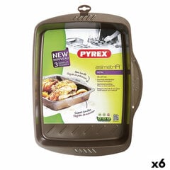 Krāsns Veidne Pyrex Asimetria Taisnstūra Melns 35 x 27 cm Metāls (6 gb.) cena un informācija | Cepamais papīrs, trauki, formas | 220.lv