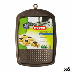 Krāsns Veidne Pyrex Asimetria Taisnstūra Melns Metāls 33 x 25 cm (6 gb.) cena un informācija | Cepamais papīrs, trauki, formas | 220.lv