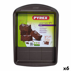 Krāsns Veidne Pyrex Asimetria Taisnstūra Melns 28 x 22 cm Metāls (6 gb.) cena un informācija | Cepamais papīrs, trauki, formas | 220.lv