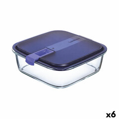 Hermētiska Pusdienu Kastīte Luminarc Easy Box Zils 2,5 L Stikls (6 gb.) cena un informācija | Trauki pārtikas uzglabāšanai | 220.lv